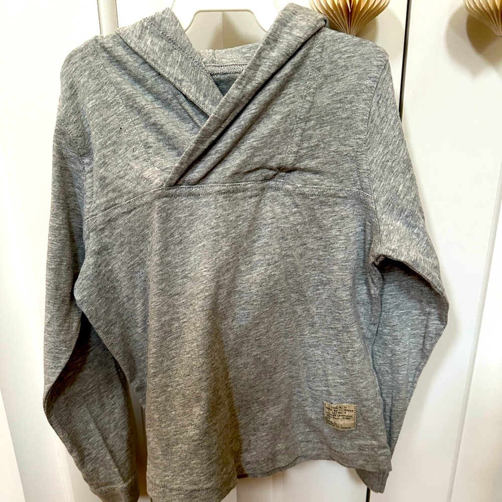 All Saints Spitalfield girls Age 4 T-shirt hoodie w/ criss cross neck detail.
